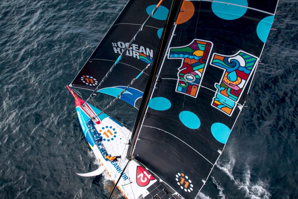 11th Hour Racing Team's brand new IMOCA 60 11.2 sailing foiling