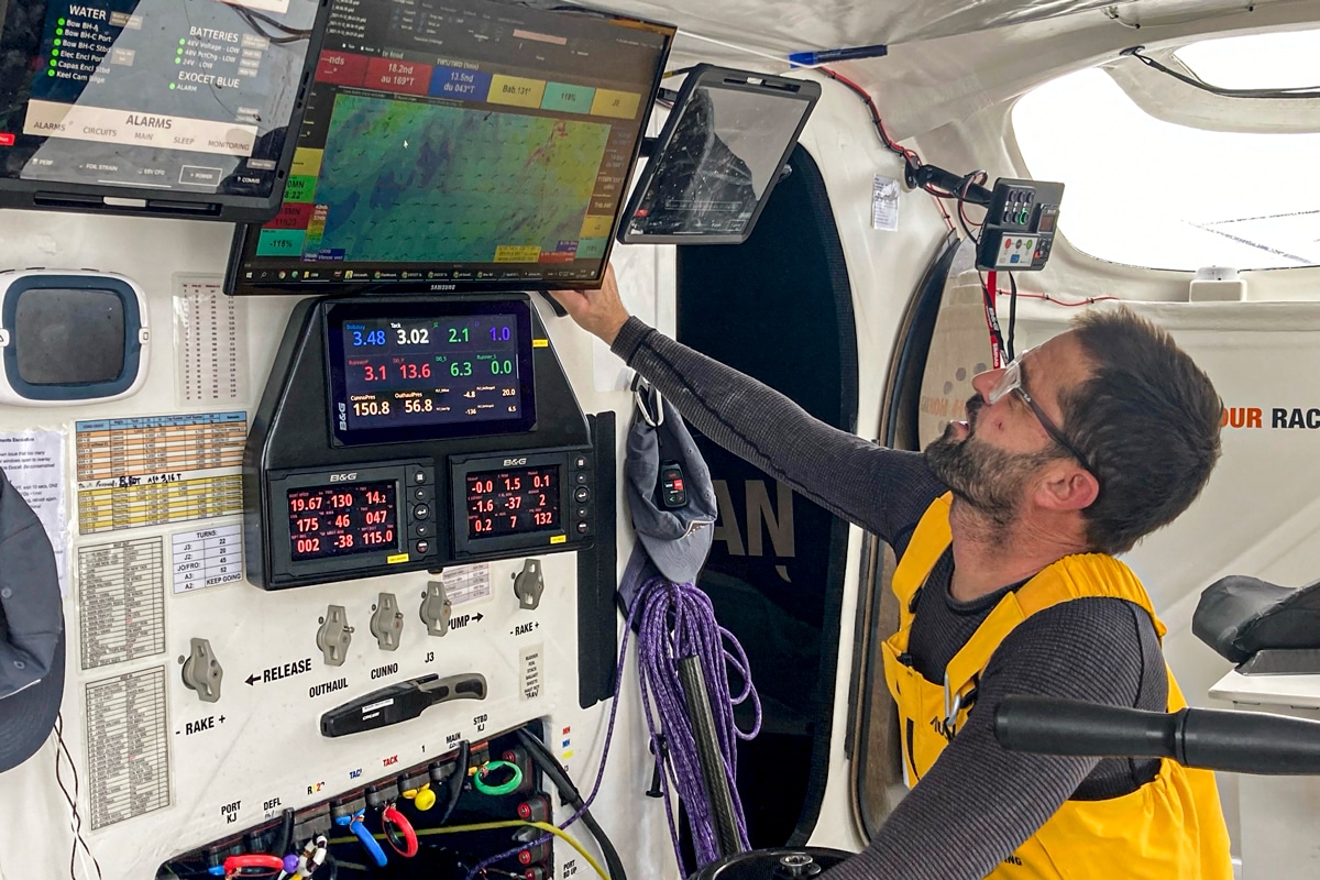 Pascal Bidégorry onboard 11th hour racing team malama during the transat jacques vabre