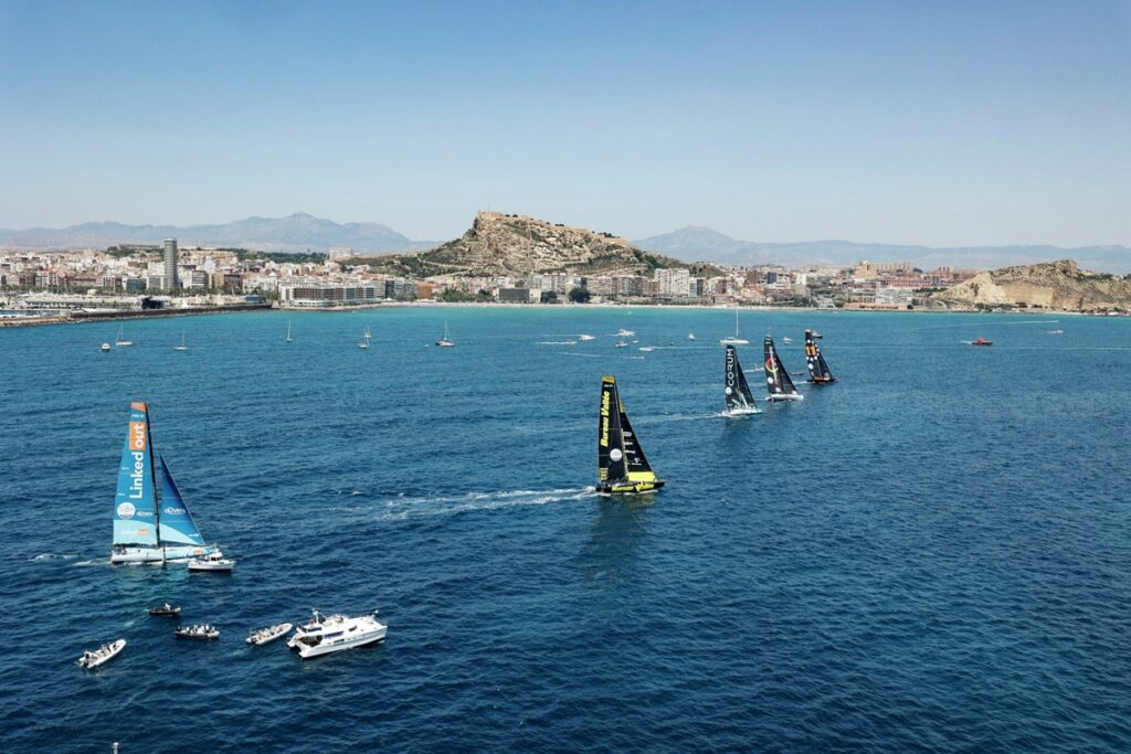 11th Hour Racing Team set sail with the IMOCA fleet for the start of The Ocean Race Europe Leg 3