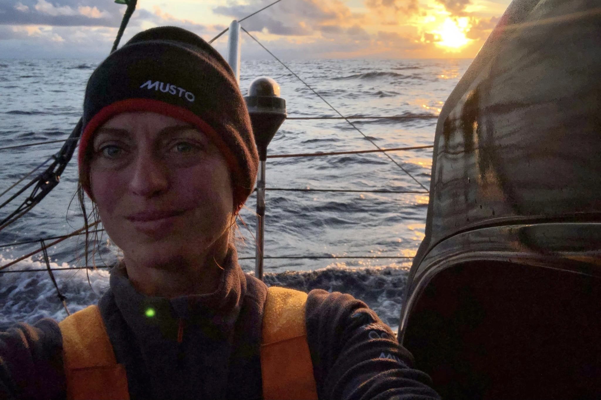 Justine Mettraux during the 20210 Rolex Fastnet Race